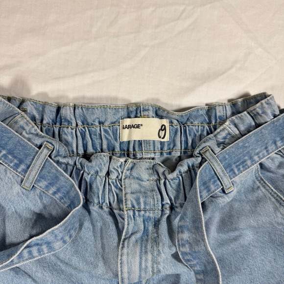 Garage High waisted blue denim shorts w/ denim belt size 9 - Picture 2 of 9